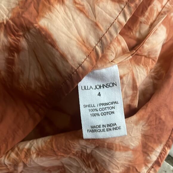 ULLA JOHNSON Senta One-Shoulder Tie Dye Stripe Cotton Top Sequoia - Picture 15 of 15